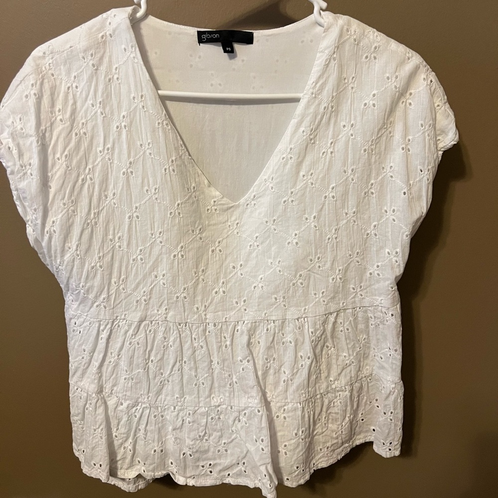 Gibson tiered eyelet top